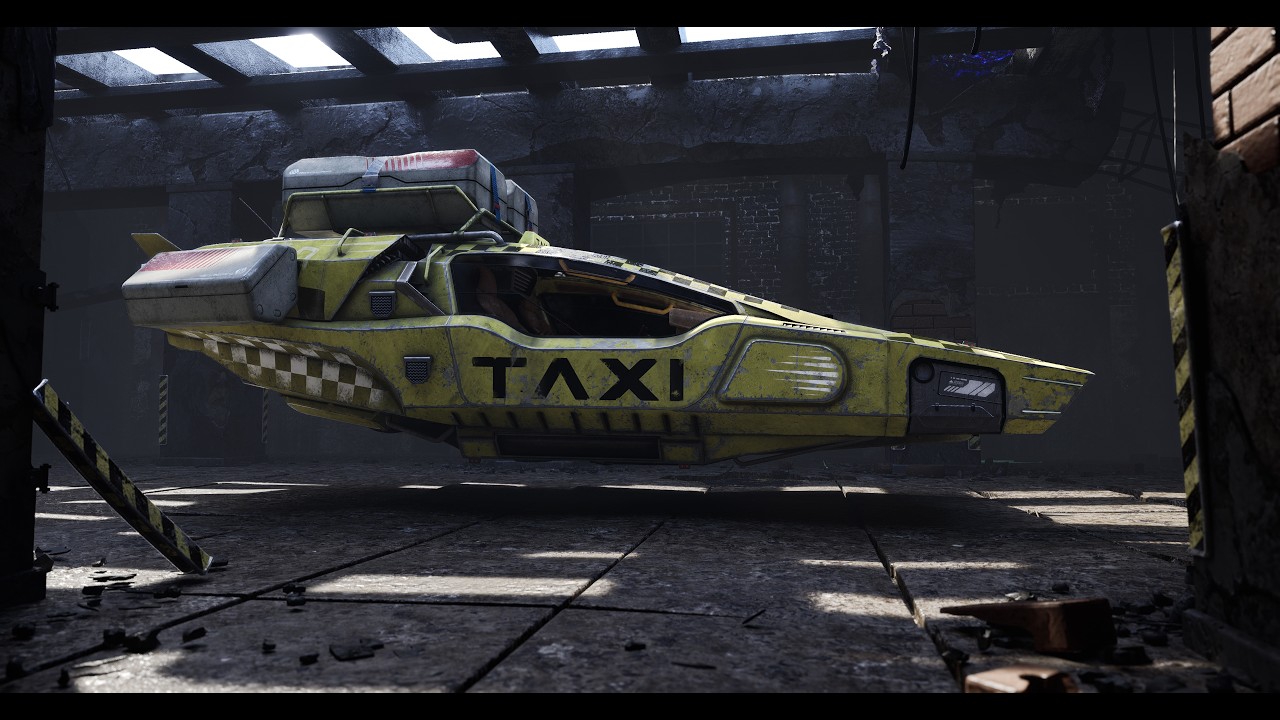 AVIO-8 Cyberpunk Hover Taxi - Showcase