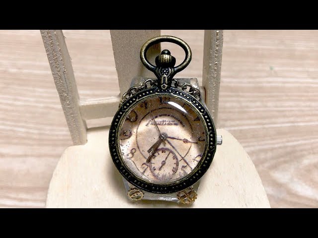 動くアンティーク懐中時計 ハンドメイド Uvレジン 初心者 Pocket Watch Handmade Uvresin Beginner Youtube