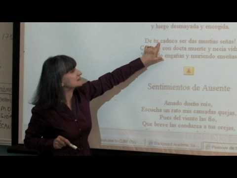 Profesora Ana Mara Hernndez ensea una leccin sobre la Sor Juana Ins de la Cruz