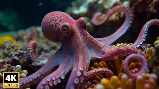 Beautiful 4K Aquarium 🌊 | Mesmerizing Octopus &amp; Colorful Coral Reef World