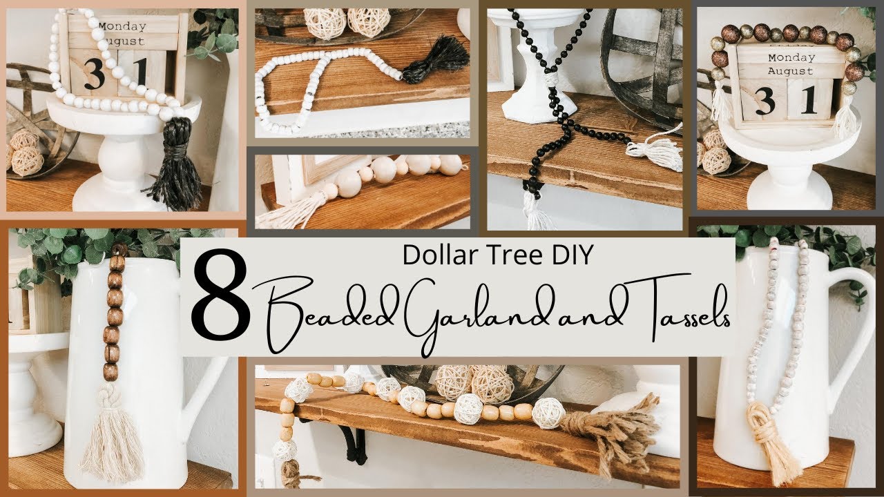 $5 DIY: How to Make a Wood Bead Garland with Tassels