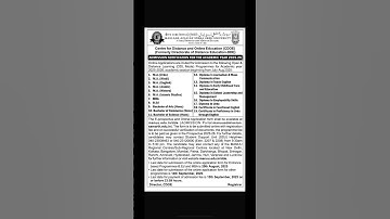 Admission Notification 2025-26 | MANUU | Centre for Distance and Online Education | CDOE | #manuu