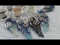 【デコラジ】ＵＶレジン～青い鳥の羽のシルバーぽぃぜんまい（歯車)仕立て(＊¯ω¯＊)。。。なやつをちまちまど素人がやってました。汚いレジン作品を本日も懲りずに担当砂糖かなめ【ＵＶレジン・羽パーツ】