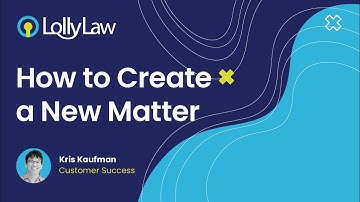 How to Create a Matter Record for a Contact?