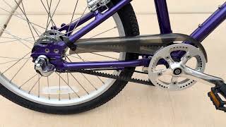 Priority Start 20” Kids Bike - Ultraviolet Purple + Belt Drive + Woom Front USB rechargeable light