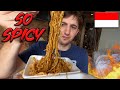 American CAN&#39;T HANDLE Mie Gacoan Spiciness | First Time Trying Mie Goreng in Indonesia 🇮🇩