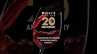 Willi's Wine Bar 20th Anniversary Contest Winners