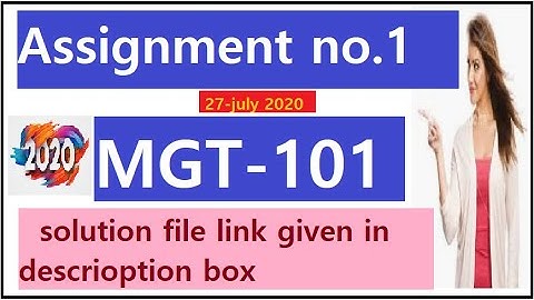 mgt101 assignment 1  solution 2020 | spring 2020