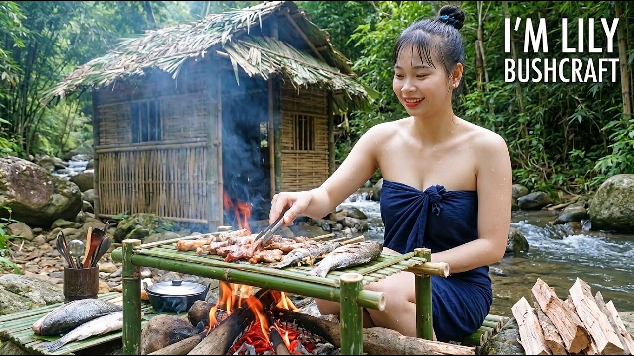 Alone in the Forest | Keep Building a Comfortable Expands Bamboo House ...