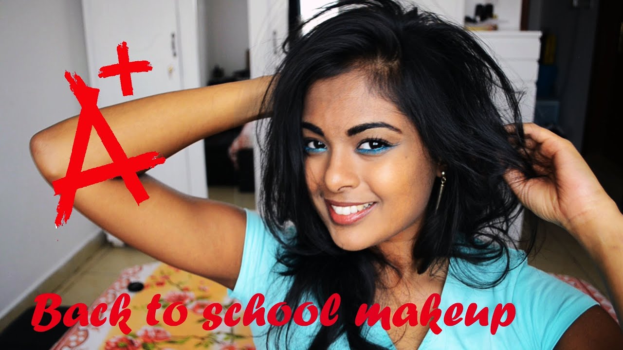 Back To School Makeup Teal Eyeliner Makeup For Indian Skin Tone