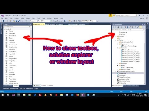 How to show toolbox, solution explorer or window layout VB 2015, VB 2017, VB 2022