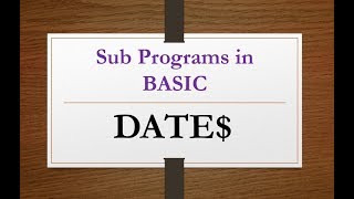Use of DATE$ function in GW BASIC| How to use DATE function in gw basic| 10th class computer lecture Net Worth
