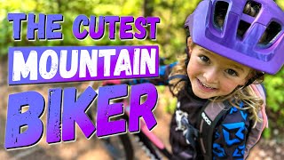 5 Year Old Daughter Mountain Biking With Dad | Outdoor Family Adventure