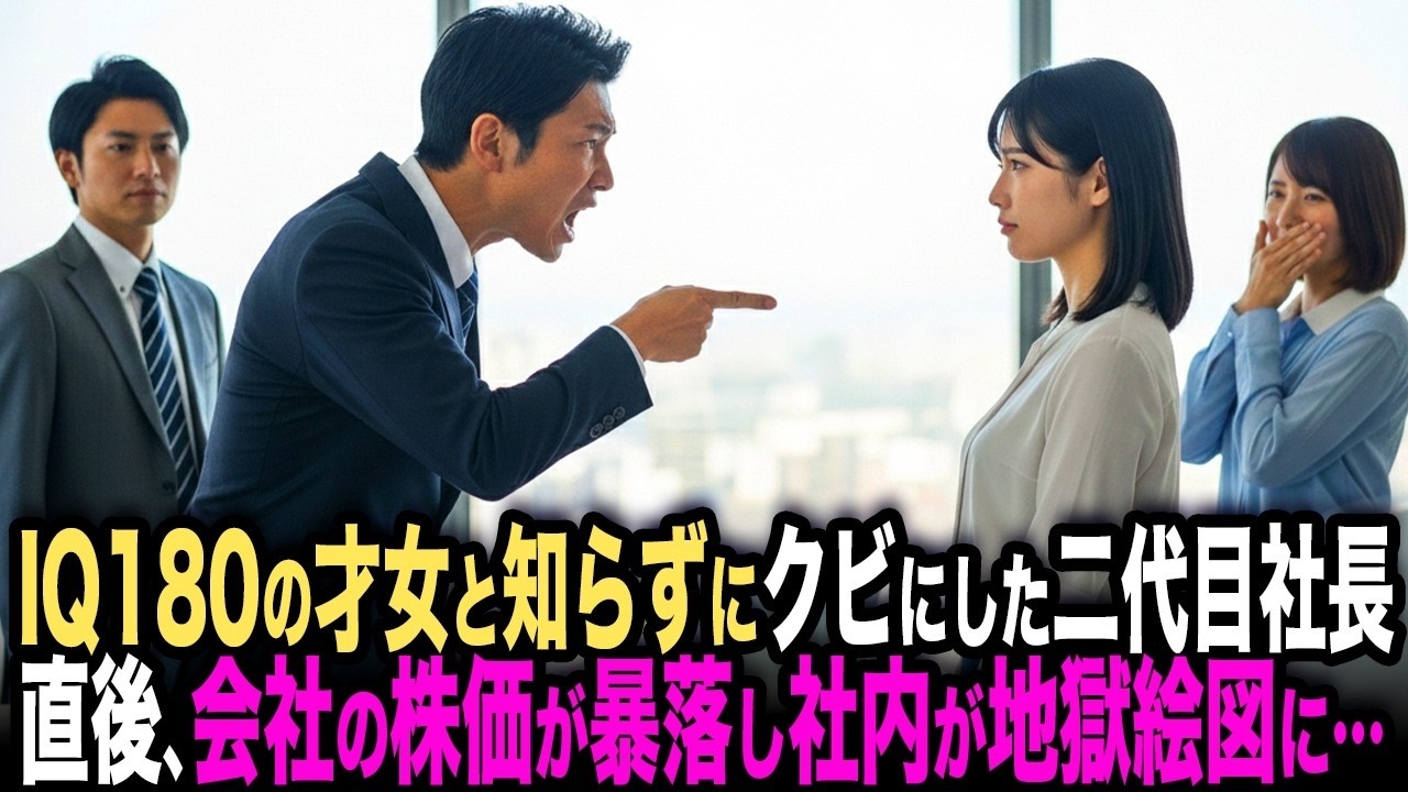 「お前の代わりはいくらでもいる」IQ180の才女と知らずにクビにした二代目社長。直後、会社の株価がみるみる暴落し社内が地獄絵図に…