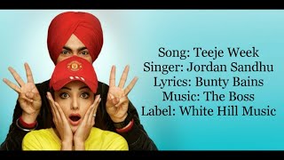 Teeje Week Bass Boosted Jordan Sandhu Bunty Bains, Sonia Mann Punjabi Songs 2018 DJ Benipal