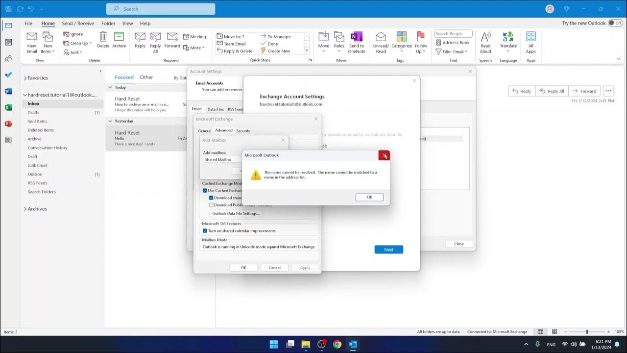 How to Add a Shared Mailbox to Outlook - YouTube