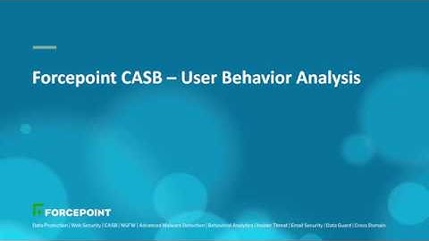 Forcepoint CASB - User Behavior Analysis