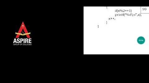 printing odd numbers from 1 to 100 using while loop