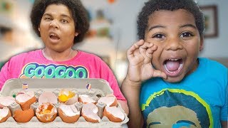 GOO GOO MOM PRETEND PLAY BREAKFAST SHOPPING AT TARGET! LEARN TO EAT HEALTHY FOODS