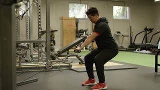 Parallel Stance Cable Resisted Alternating Row - Squat Position
