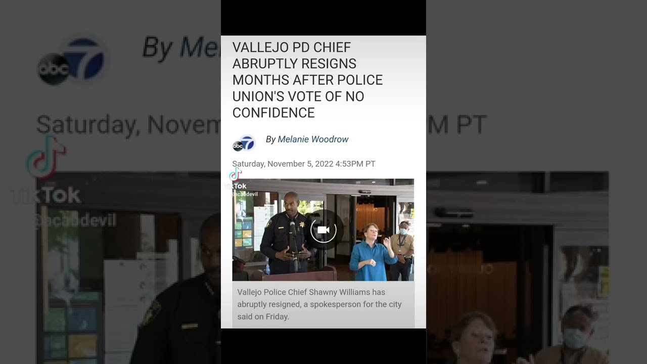 Vallejo Police Chief resigns because he can't fight systematic white supremacy. #vallejo #calif
