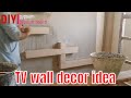 How to make TV decor in gypsum tv unit design for small living room || DIY GYPSUM & GYPSUM BOARD