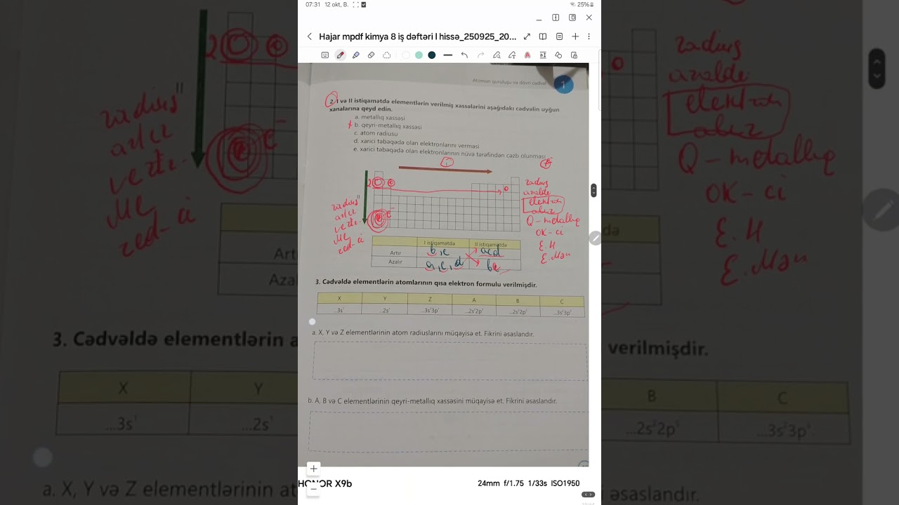 8-ci sinif iş dəftəri (1.5 və Umumiləsdirici tapsiriqlar)