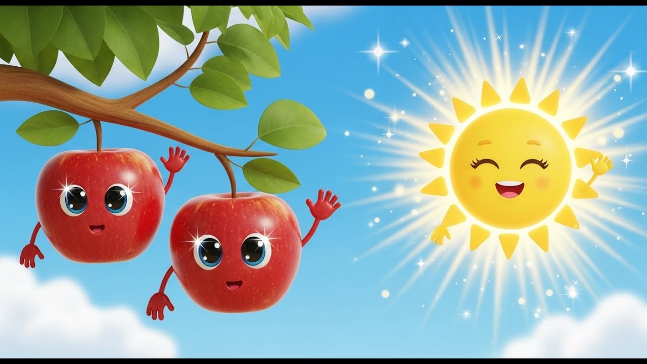 Red Apples and Yellow Suns 🍎🌞 | Fun Kids Learning & Colors Video ...
