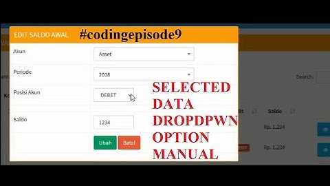 Selected data dropdown dengan option value manual | VLY Studio