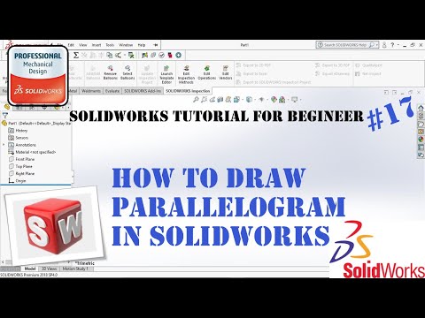 Solidworks Tutorial For Begineer #17 - How To Draw A Parallelogram In Solidworks