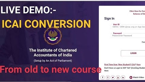 Live demo :- How to Apply For Conversion: CA Inter Old Course to CA Intermediate New Course
