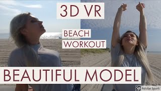 VR 180 Beautiful Model Yoga - ragazza di realtà virtuale 4k