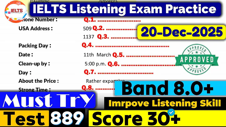 IELTS Listening Practice Test 2025 with Answers | Recent Exam - 20.12.2025