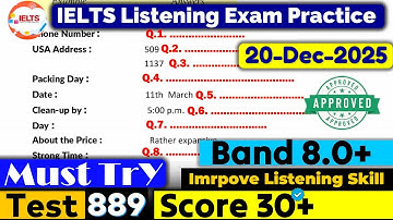 IELTS Listening Practice Test 2025 with Answers | Recent Exam - 20.12.2025