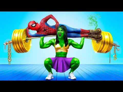 कॉलेज में पुअर vs रिच vs गीगा रिच सुपरहीरोस