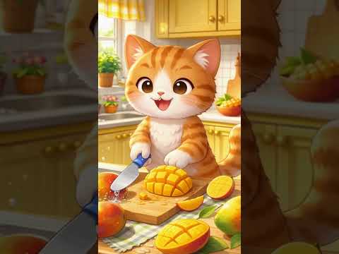 القطة شرنبة تصنع العصير 