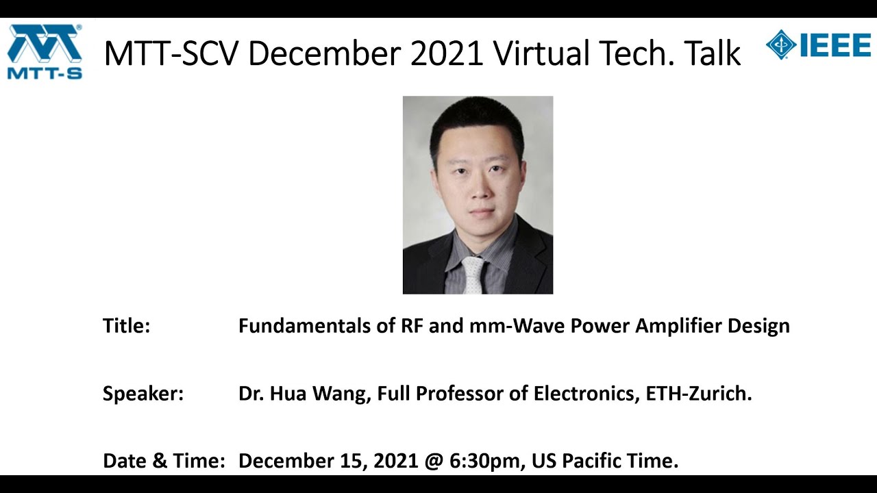 Fundamentals of RF and mm-Wave Power Amplifier Design - Part 1, Dec 2021