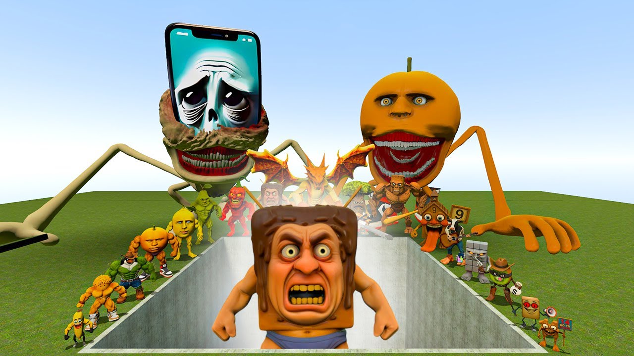 Мемы с ИИ Brainrot против боссов Sweety в гигантской яме – Gmod Chaos