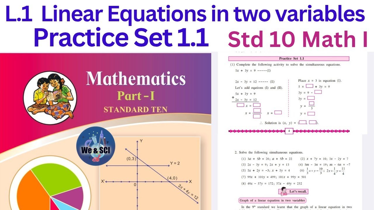Practice Set 1.1 | Linear Equations in Two Variables | Class 10th Maths ...