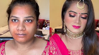 सांवली स्किन पर मेकअप कैसे करे Party Makeover using Affordable Products | Traditional Look