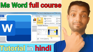 MS Word Full Course in Hindi | Complete Microsoft Word Tutorial for Beginners