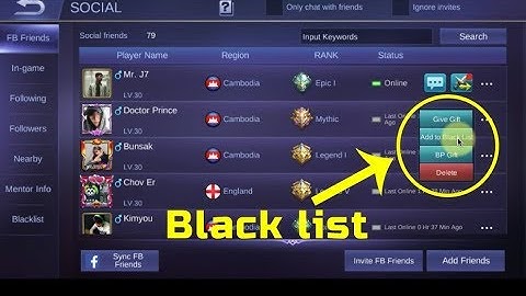 How to Block and Unblock friends in Mobile Legends