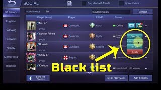 How to Block and Unblock friends in Mobile Legends