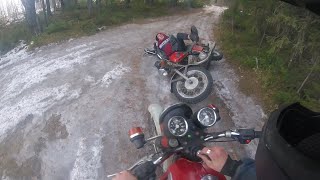 JAWA 634, ЮПИТЕР 5 ПРОТИВ ЛЕСА И СНЕГА(ЧУТЬ НЕ РАЗБИЛИСЬ)#мотоциклы #jawa634 #юпитер5 #против #снег