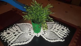 مفرش للعيد كروشيه بغرزة الاناناسة Crochet doily الجزء الاول