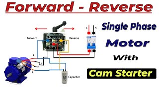 Single Phase Motor Reverse Forward Connection || single phase motor starter || cam starter screenshot 5