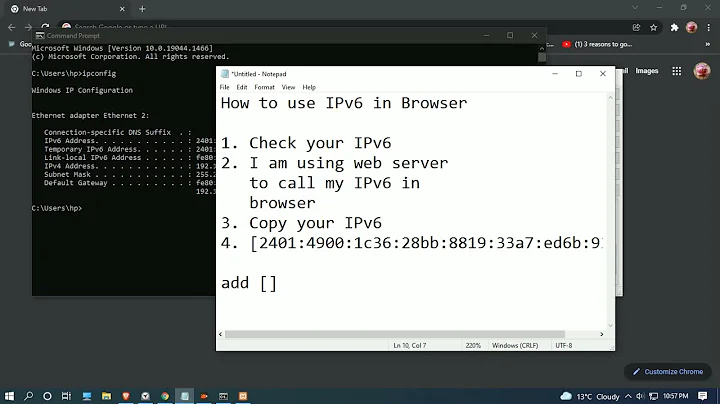 How to use IPv6 in Browser