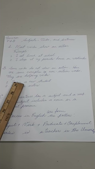 Subject Verb and Sentences 7° Prof  Sily