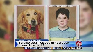 Service dog featured in school yearbook