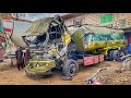 Crude Oil Tanker Badly Accident Chassis &amp; Cabin Fully Repaired || Complete Restoration Video